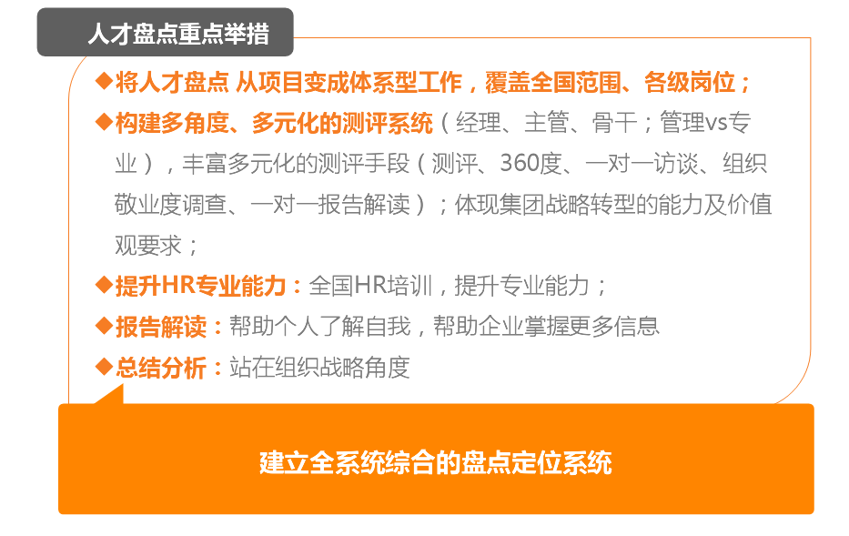 人才盤點(diǎn)重點(diǎn)舉措