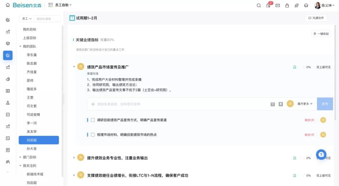 員工目標(biāo)進(jìn)展